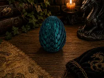 Boîte oeuf de dragon galaxie bleu pailleté