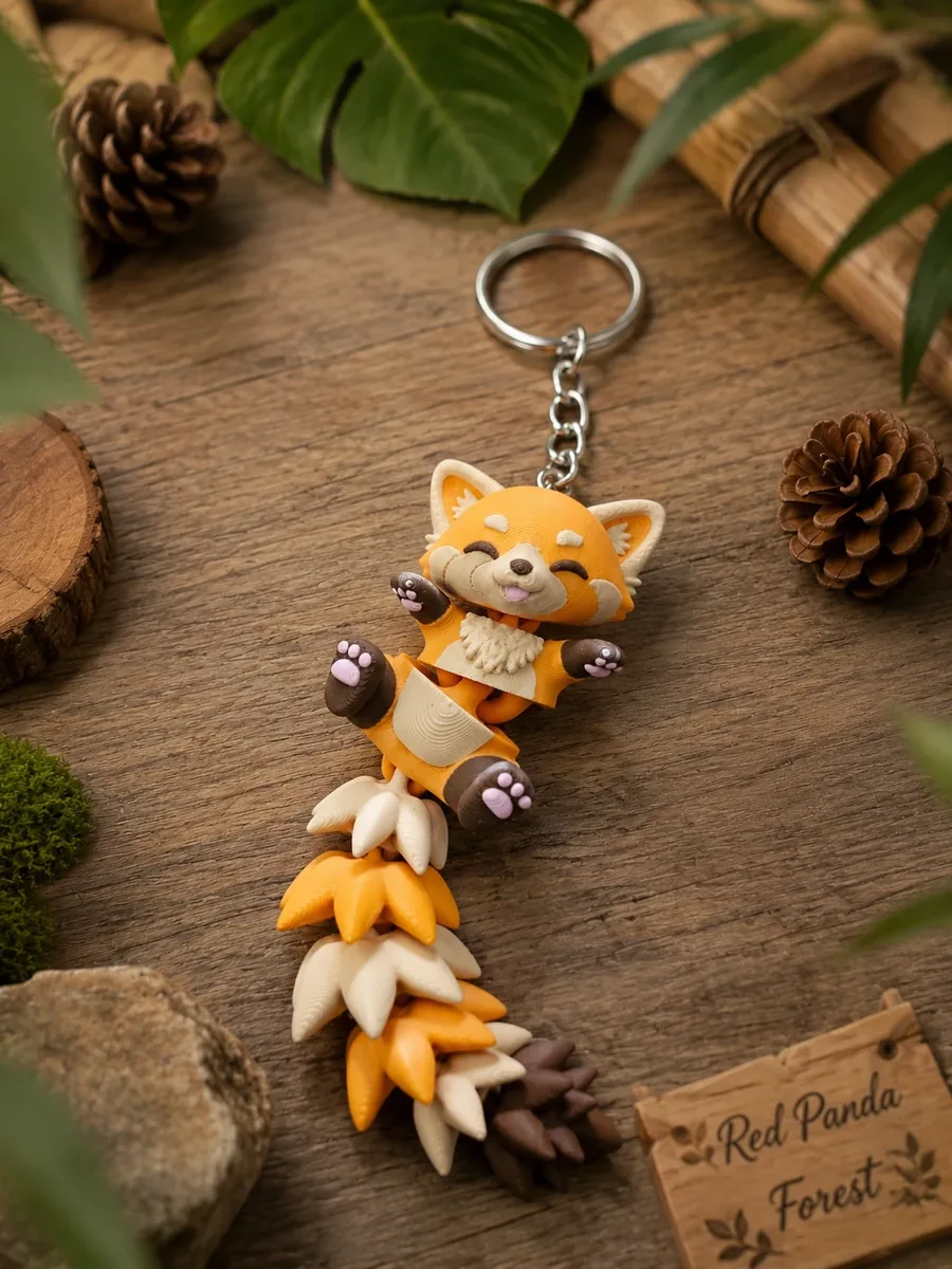 Porte-clés Panda roux – création artisanale Impression 3D
