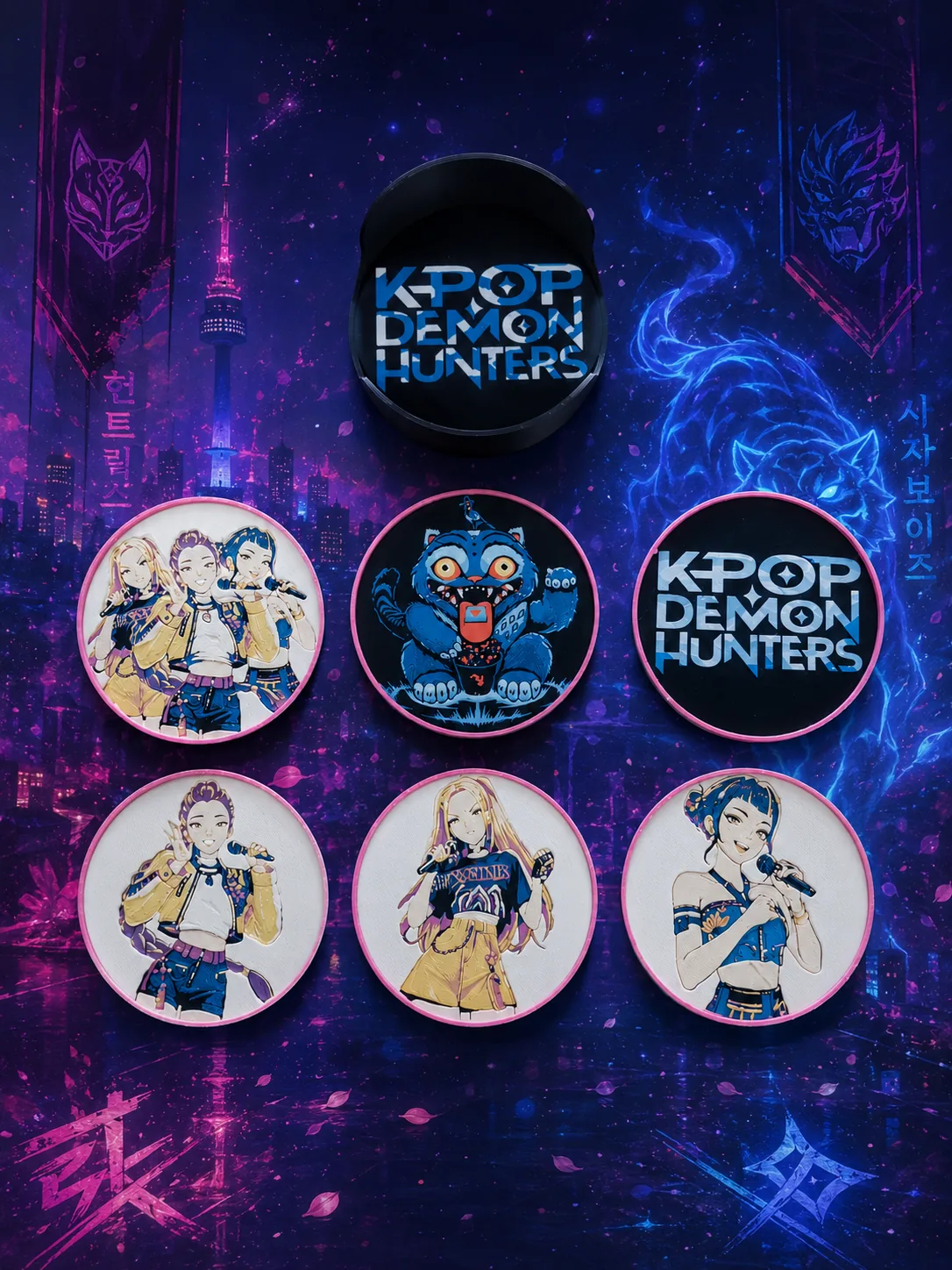 Set Sous verre Kpop Demon Hunters