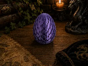 Boîte oeuf de dragon galaxie violet pailleté