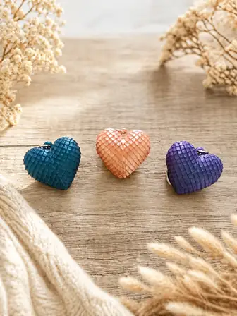 Porte-clés coeur écaille de dragon